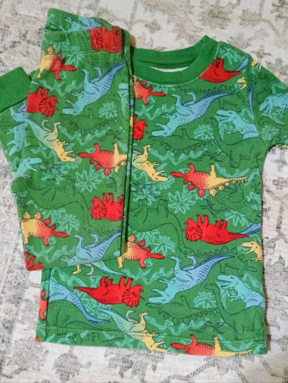 4/$15 Green Dino PJ Set